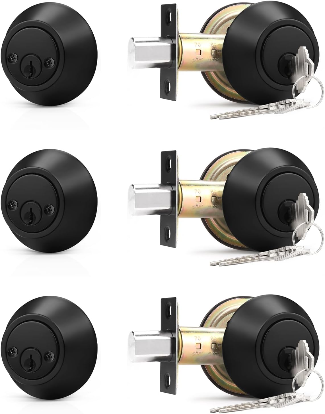 Probrico Black Double Cylinder Deadbolt Lock for Enhanced Security