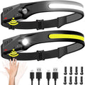 Headlamp Rechargeable 2PCS 230 Wide Beam Head Lamp - Motion Sensor