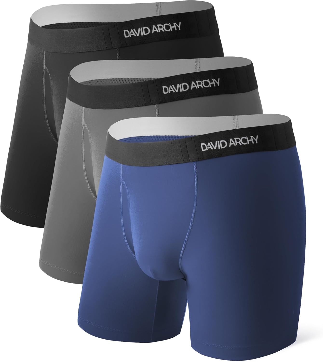 DAVID ARCHY Mens Performance Boxer Briefs with 3D Support Pouch