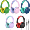 Kids Headphones Bulk 5 Pack for School - Comfortable, Durable Sound