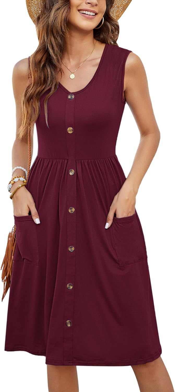 MOLERANI Women Summer Dresses Casual Loose Swing Midi Dress