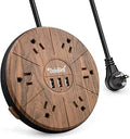 Power Strip 6 AC Outlets with 3 USB Ports - Right Angle Flat Plug