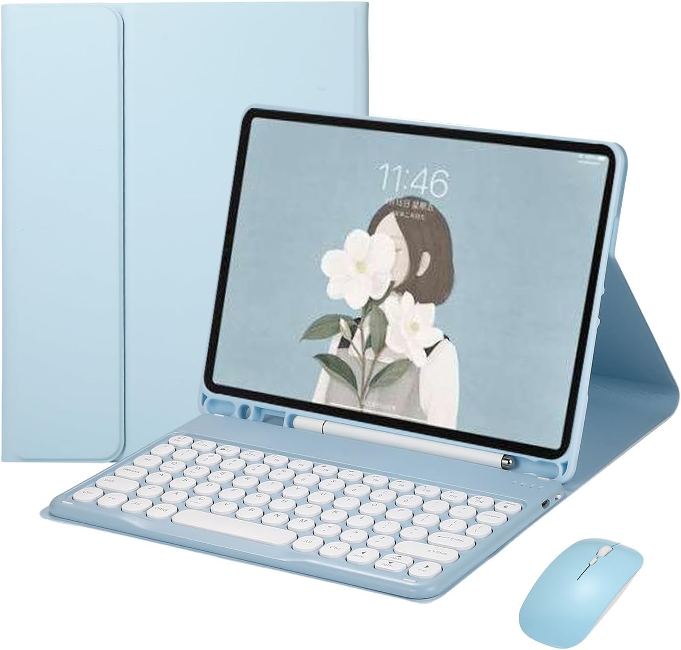 HENGHUI Keyboard Mouse Combo for Galaxy Tab A9 Plus 11 inch