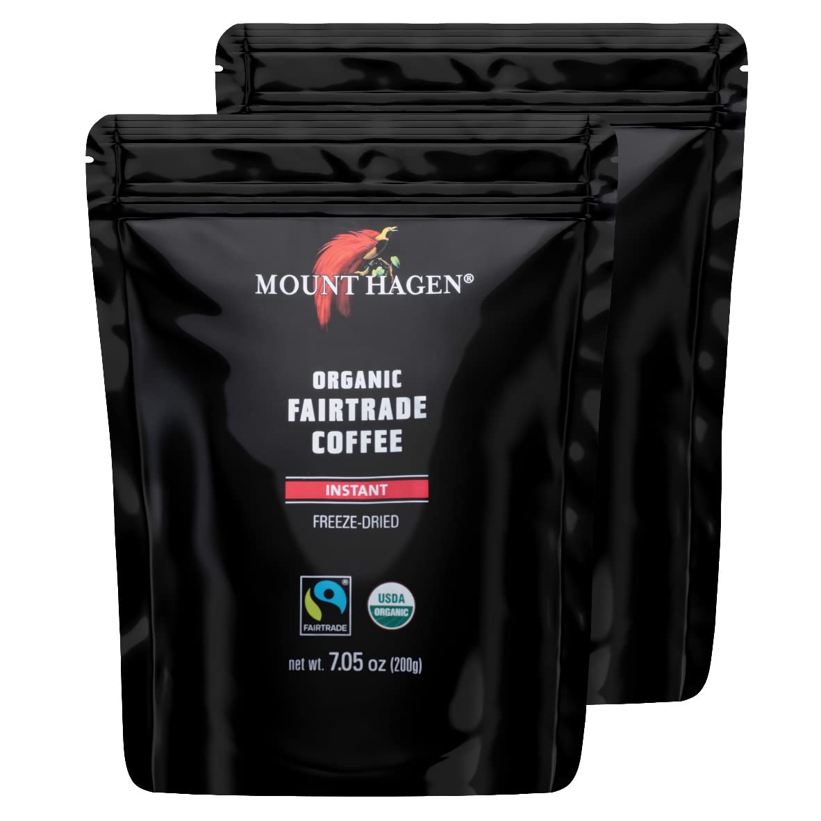 Mount Hagen 2 Pack Organic Instant Coffee - Eco-Friendly, Fair-Trade, Medium Roast