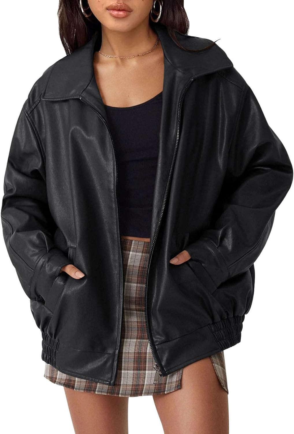 Oversized Faux Leather Jackets for Women - Fall Fashion Must-Have