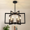 6-Light Black Chandelier for Modern Farmhouse Style Spaces