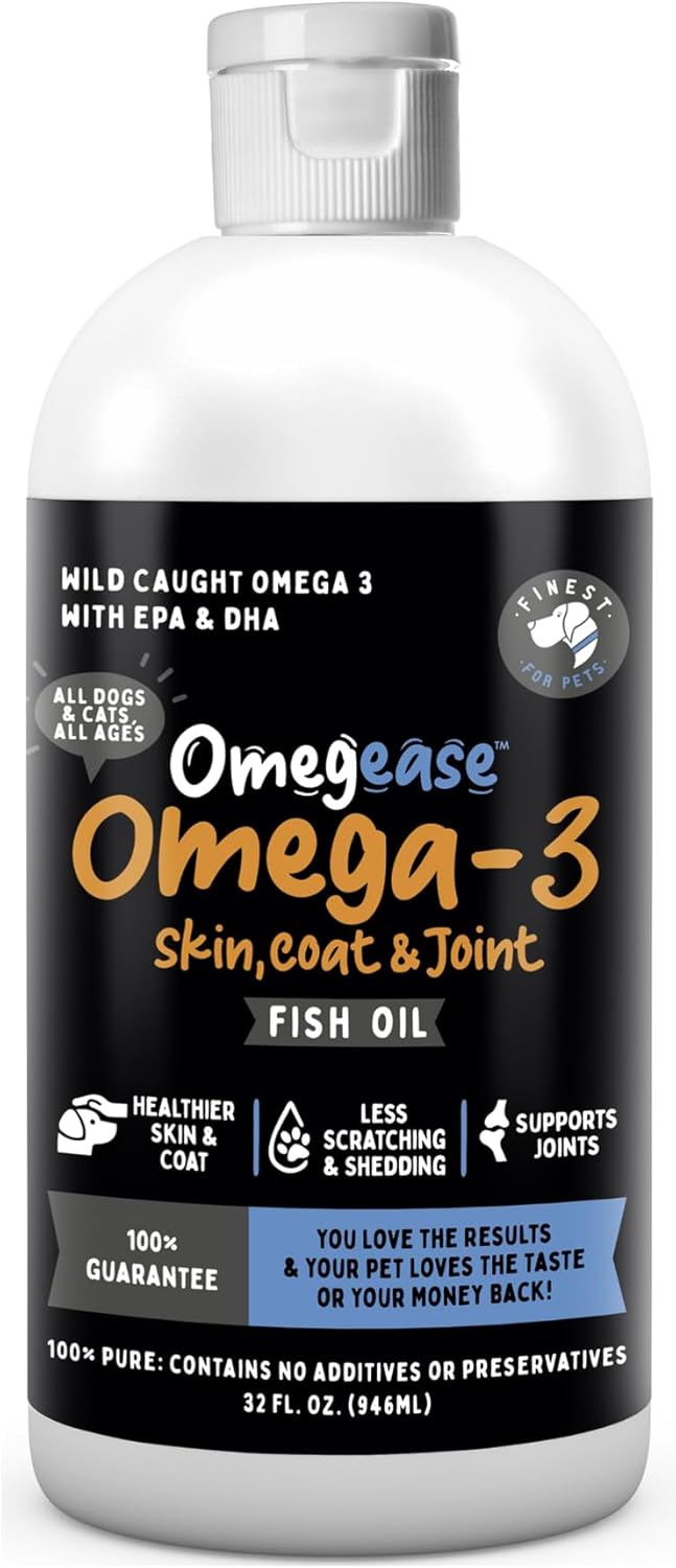 Omegease Fish Oil for Dogs & Cats - Pure Omega 3 Supplement