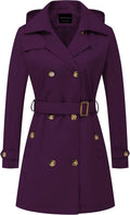 Women's Mid-Length Trench Coat - Water-Repellent Double-Breasted Fit