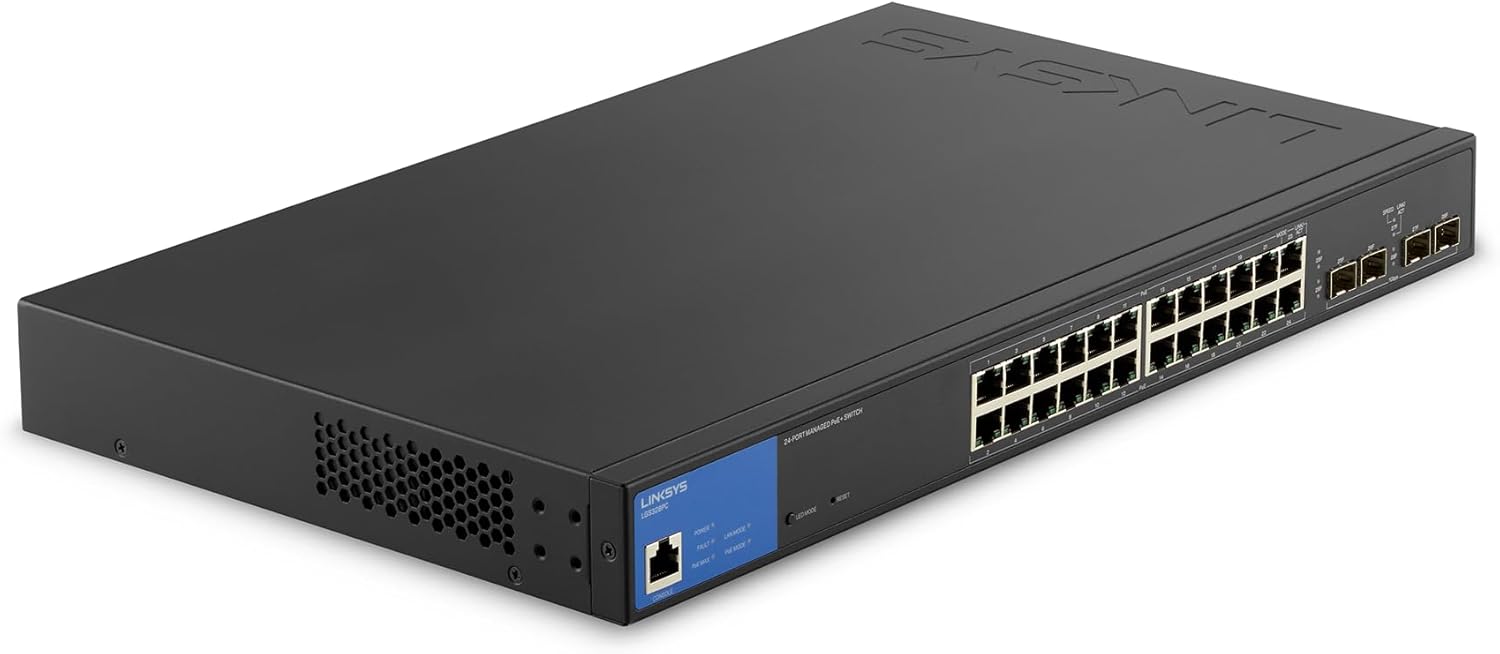 Linksys 24 Port Gigabit Managed Network Switch with PoE Features