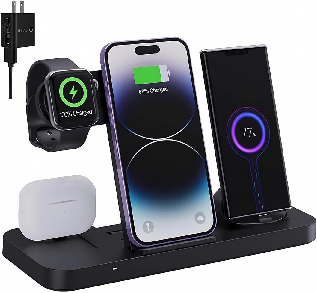 6-in-1 Fast Wireless Charger Stand for iPhone & Apple Watch - SDYXJ