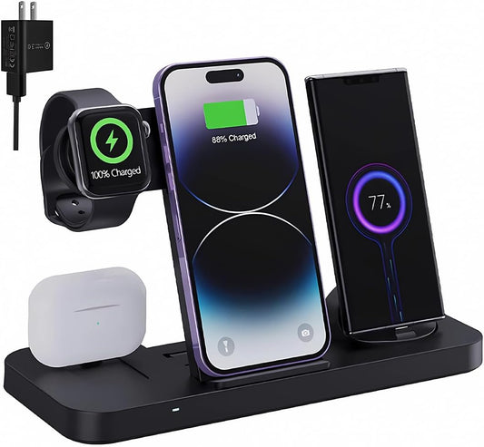 6-in-1 Fast Wireless Charger Stand for iPhone & Apple Watch - SDYXJ