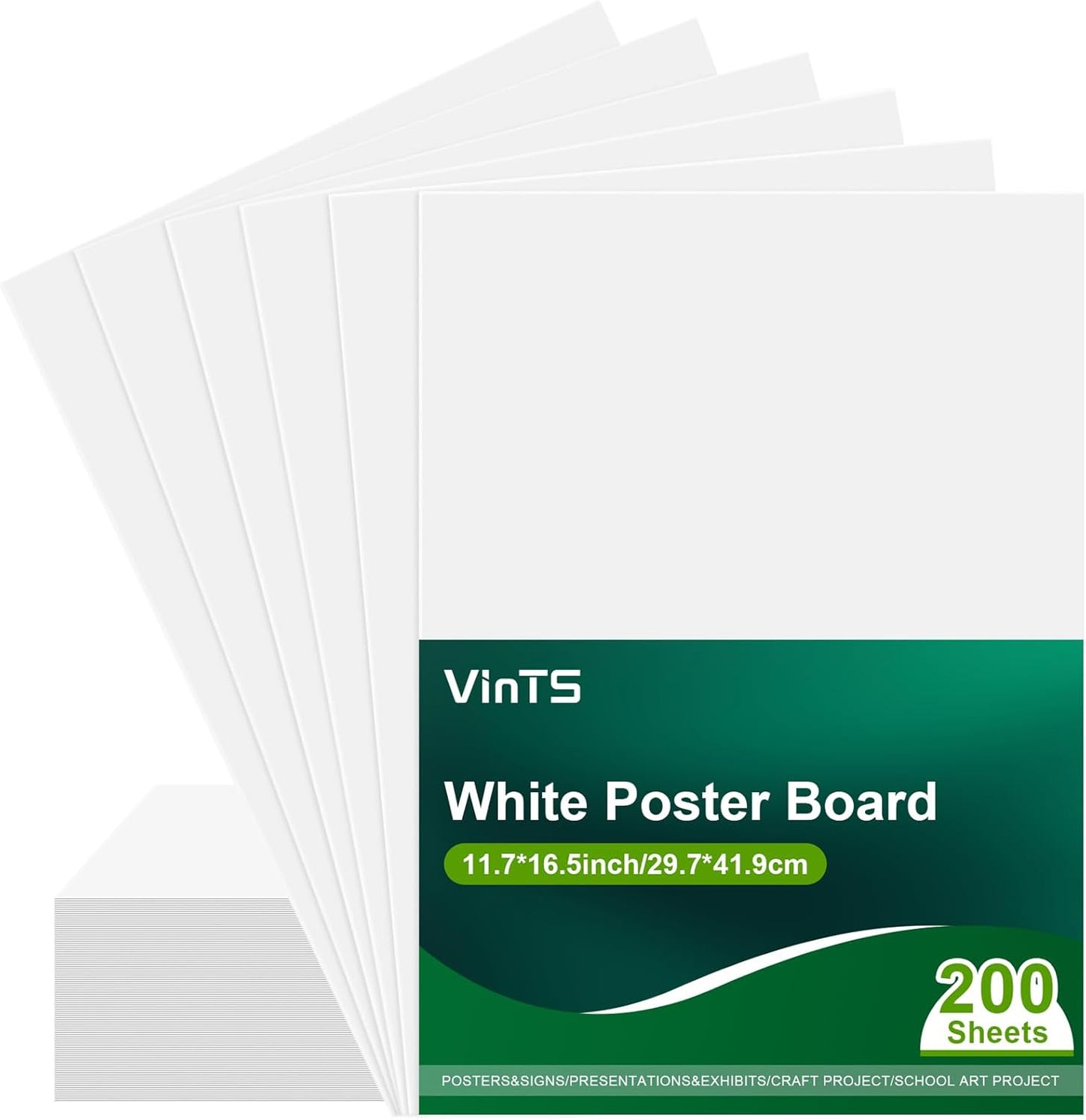 200Pcs White Poster Board for School Arts and Classroom Crafts