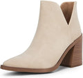 Chic Ankle Boots with Stacked Heel for Women by FISACE