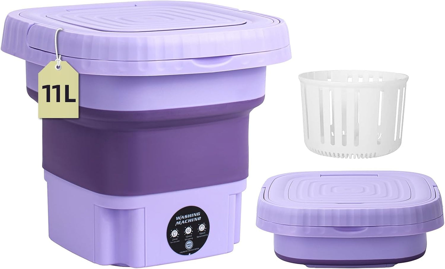 Compact Foldable Mini Washer, 11L Capacity, Deep Cleaning for Small Items, Perfect for Small Spaces