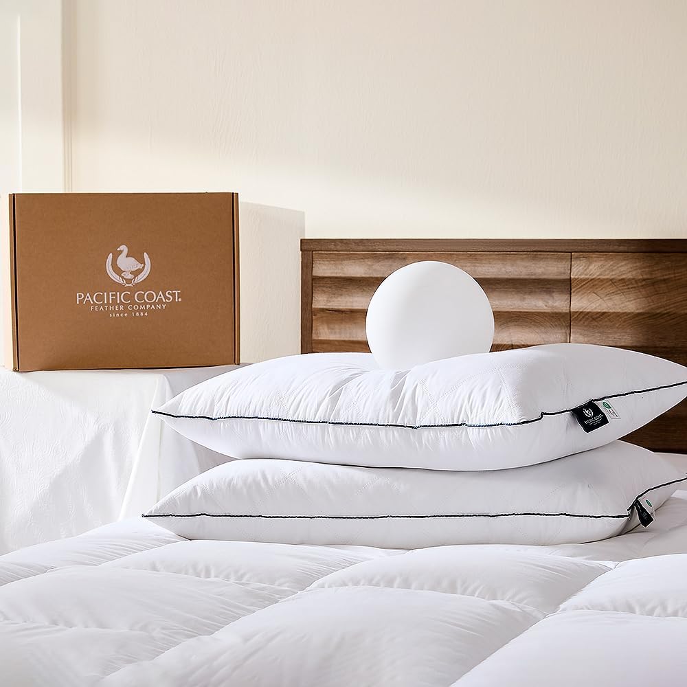 Pacific Coast Queen Size Goose Feather Down Pillows Set of 2
