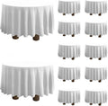 12 Pack White Round Table Cloth 90 in Tablecloths - Durable Washable