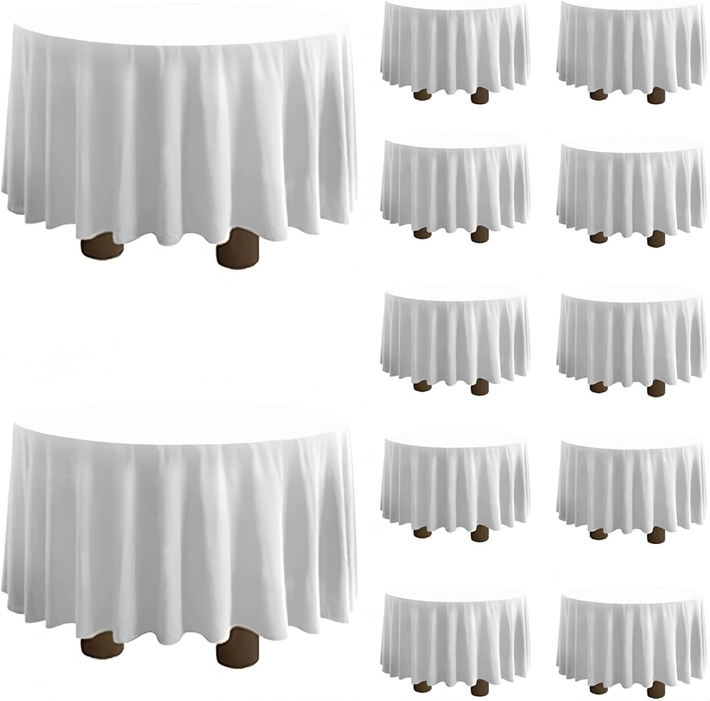 12 Pack 90 Inch Round Table Cloths for Elegant Events and Parties