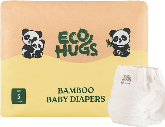 EcoHugs Bamboo Diapers Size 5 | Ultra-Soft & Hypoallergenic 