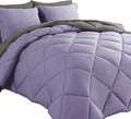 King Reversible Comforter Set Lavender and Grey 7pc - All Season