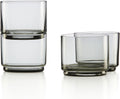 Lenox Tuscany Classics 4Pc Short Glasses - Stackable Smoky Glass Set