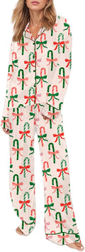 Womens Silk Satin Pajama Set for Y2k Christmas Comfort
