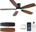 52in Ceiling Fan with Light and Remote - Low Profile, Quiet DC Motor