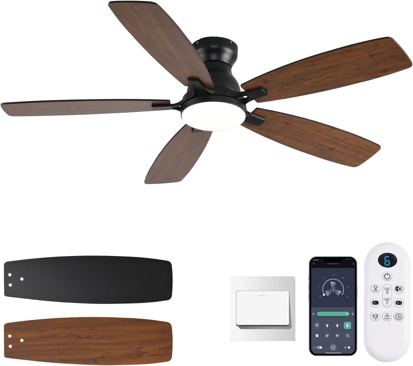 52inch Ceiling Fan with Lights and Remote Control for Home