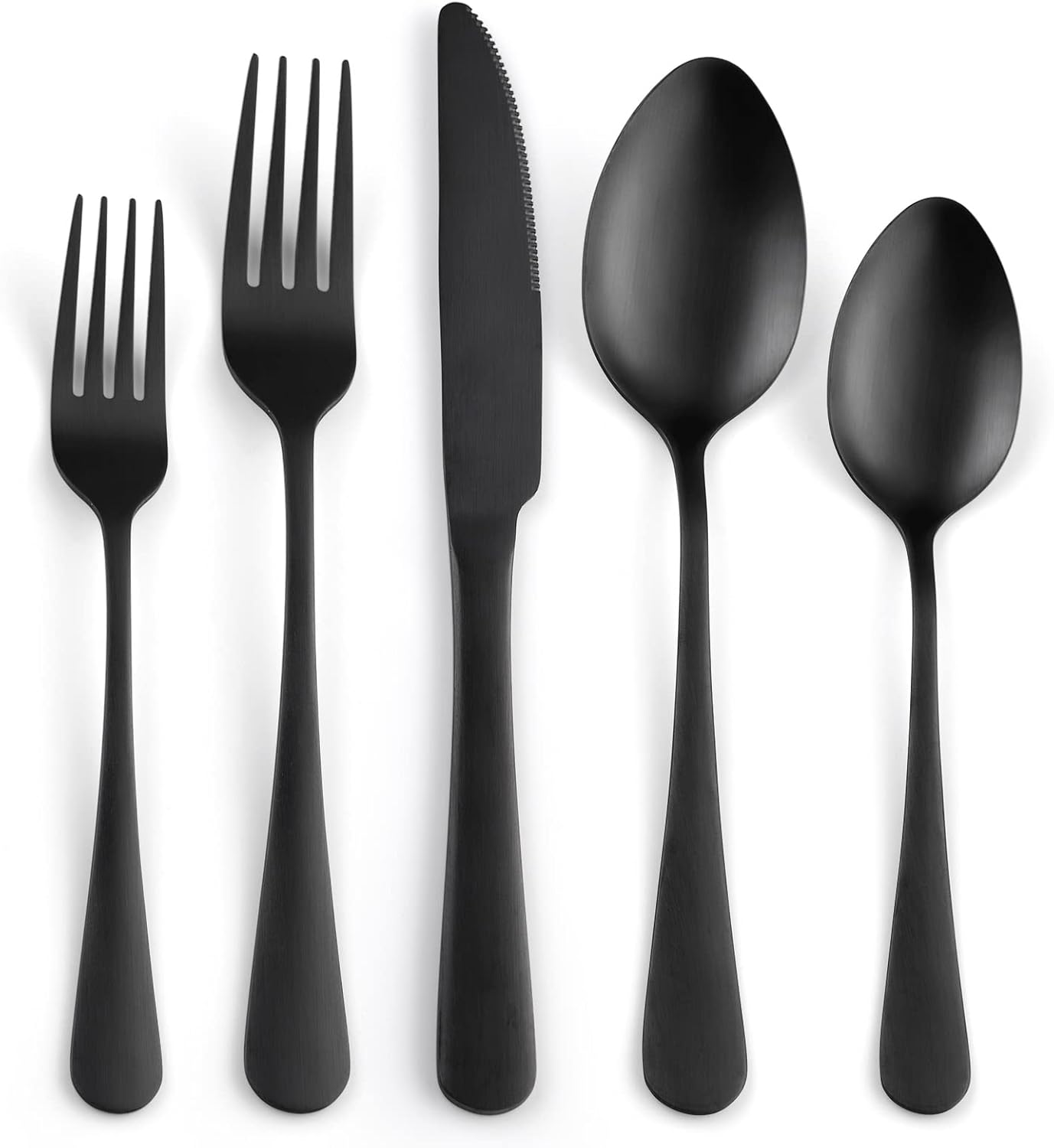 Matte Silverware Set for 8 - 40-Piece Satin Finish Cutlery