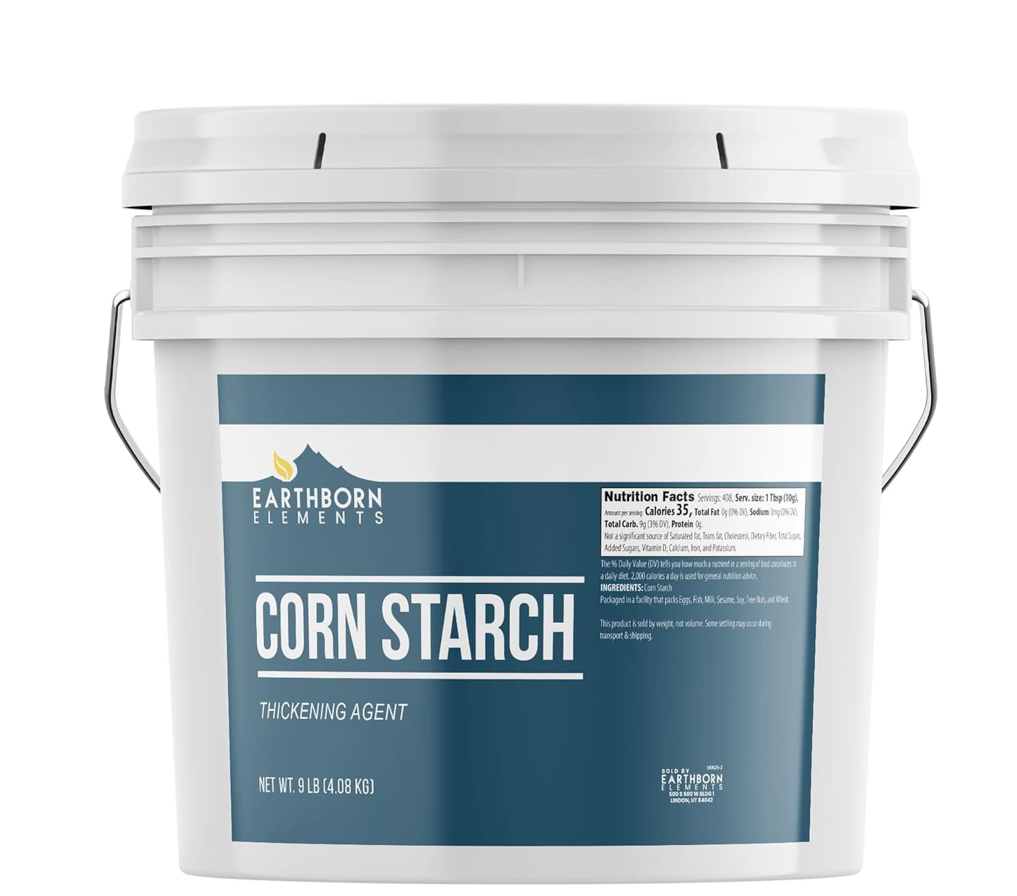 Earthborn Elements Corn Starch 2 Gallon Bucket for Cooking & Baking