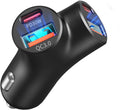 Mini USB C Car Charger 4-Port Dual PD30W & QC18W - Compact Fast