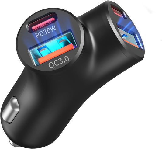 Fast 4-Port USB C Car Charger w/ Dual PD & QC - Hapytrip