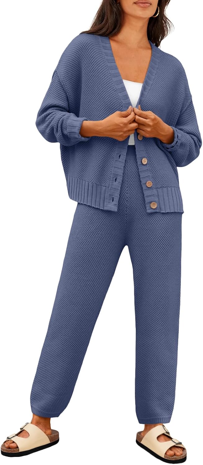LILLUSORY Womens Cardigan Pants Sets for Stylish Comfort