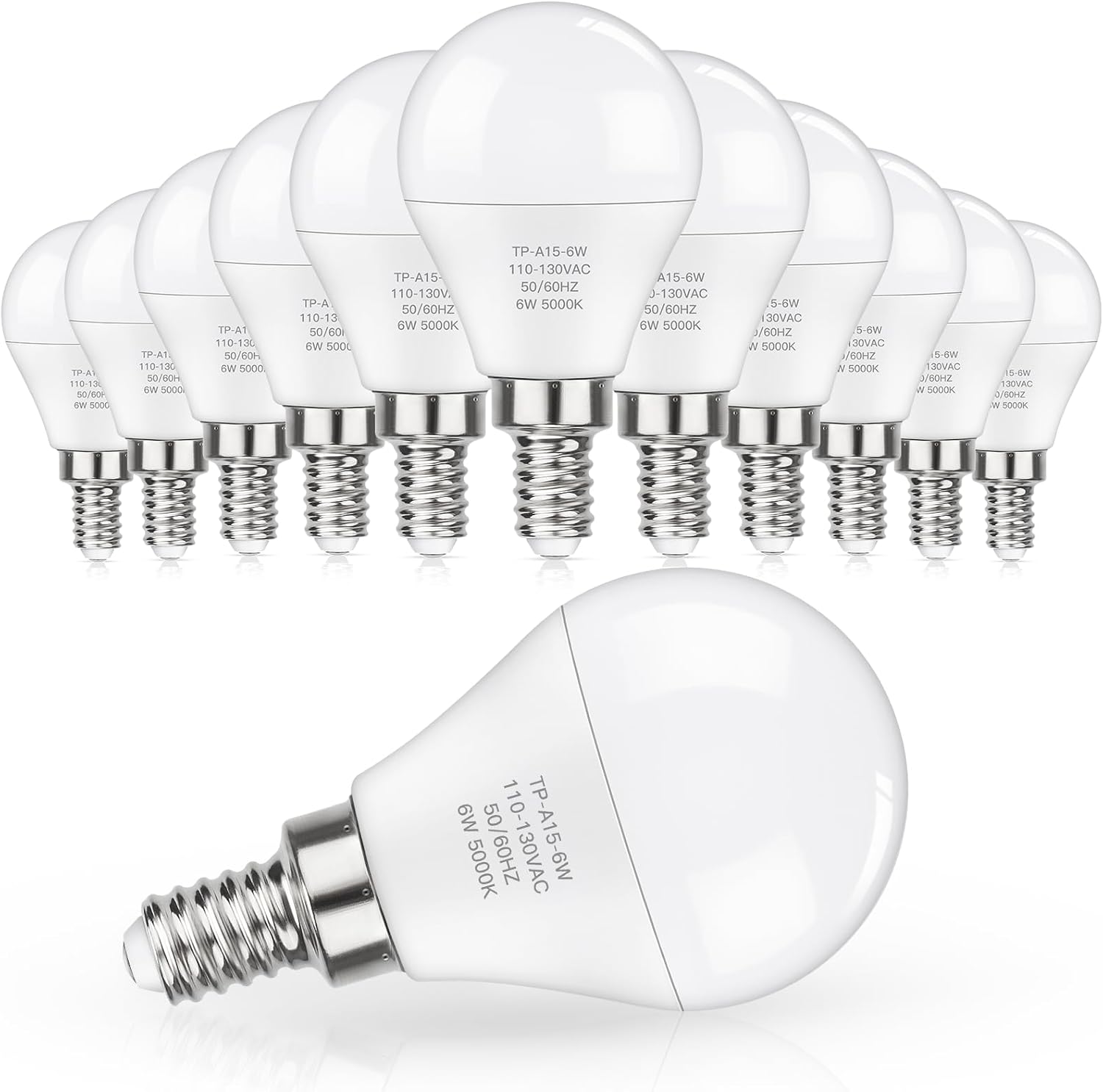MAXvolador E12 LED Ceiling Fan Bulbs 60W Equivalent 5000K