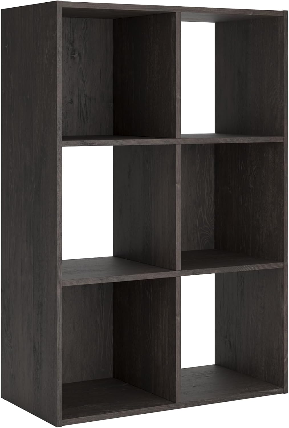 Piperton 6 Cube Storage Organizer Bookcase in Charcoal Finish