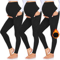Women's Maternity Leggings with Pockets 3-Pack - Comfortable Bump