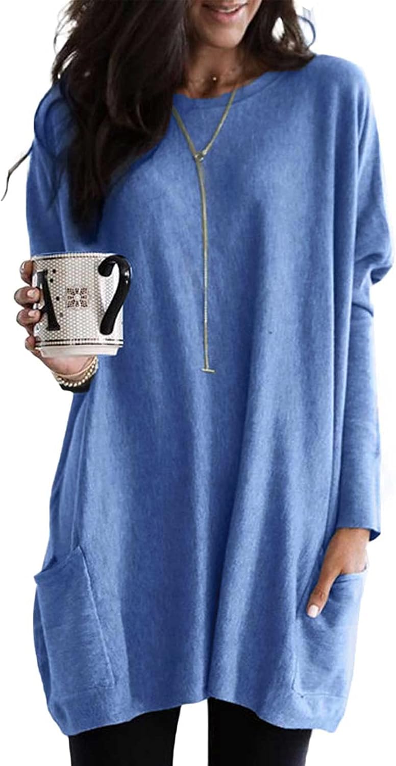 Dokotoo Womens Fall Fashion Long Sleeve Pullover Tunic Tops