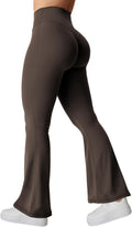Kalie Flare Scrunch Leggings for Women with V Cross Waist Design