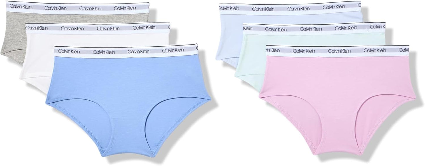 Calvin Klein Girls' Cotton Hipster Underwear 6-Pack for Comfort