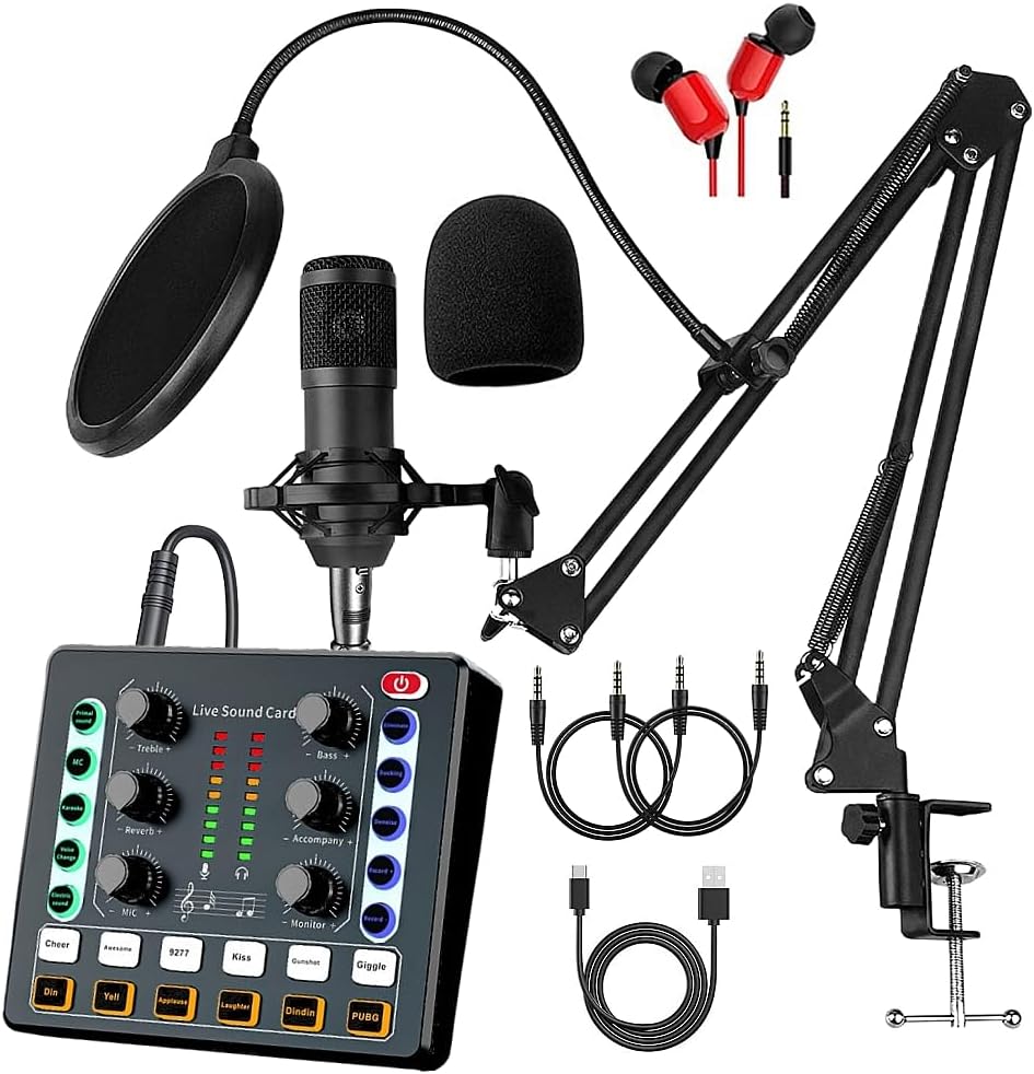 BM-800 Podcast Equipment Bundle with Voice Changer and Sound Card