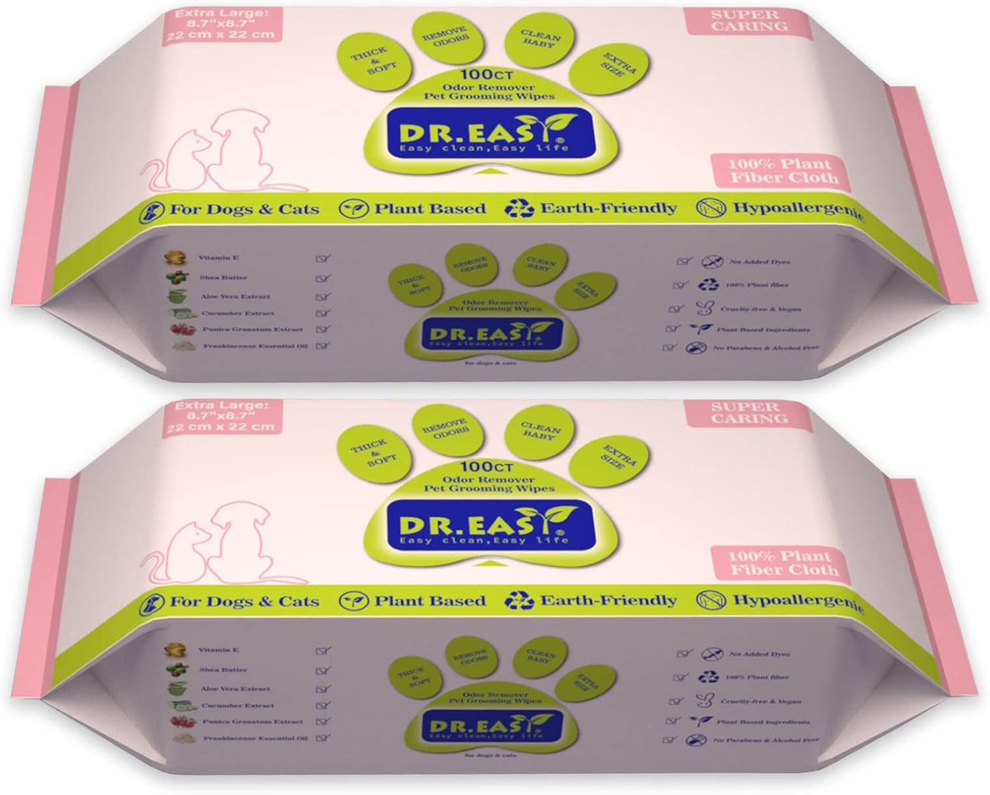 DR.EASY 200ct Pet Wipes - Convenient Care!