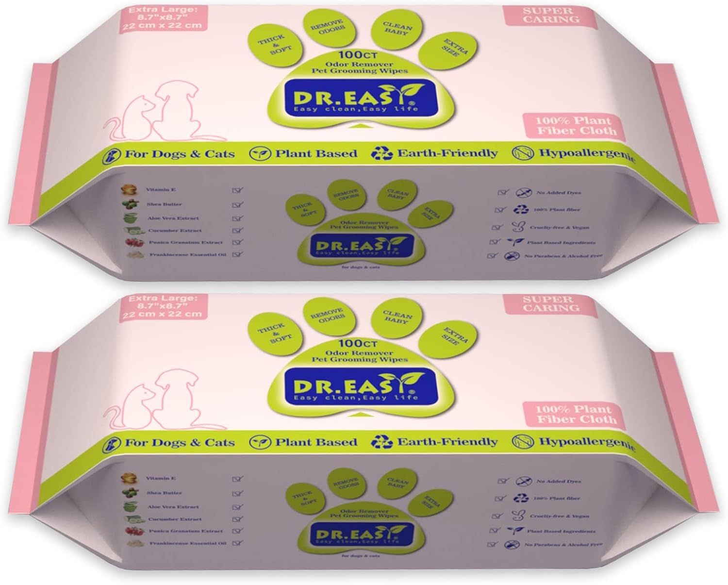 DR.EASY 200ct Pet Wipes - Convenient Care!