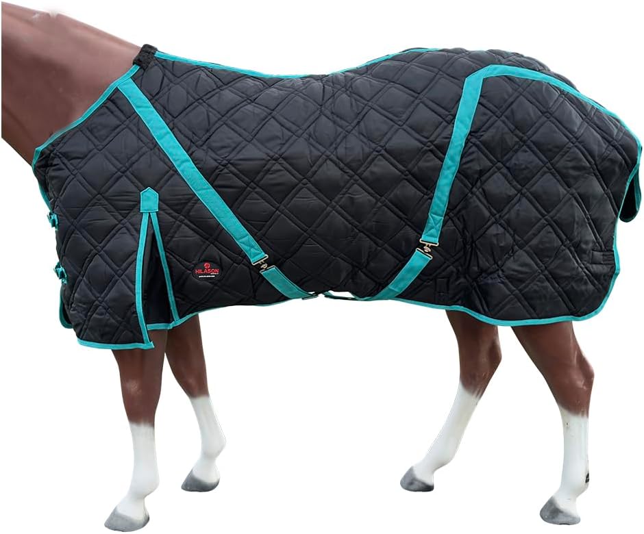 HILASON Black Water-Resistant Winter Horse Blanket 75