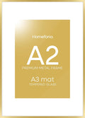 Homeforia A2 Picture Frame Gold - Elegant Metal Frame for Art