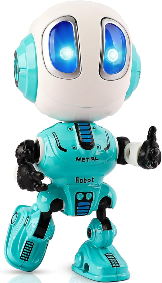 Interactive Rechargeable Talking Robot Toy - Repeat Voice - Flashing Lights - Blue