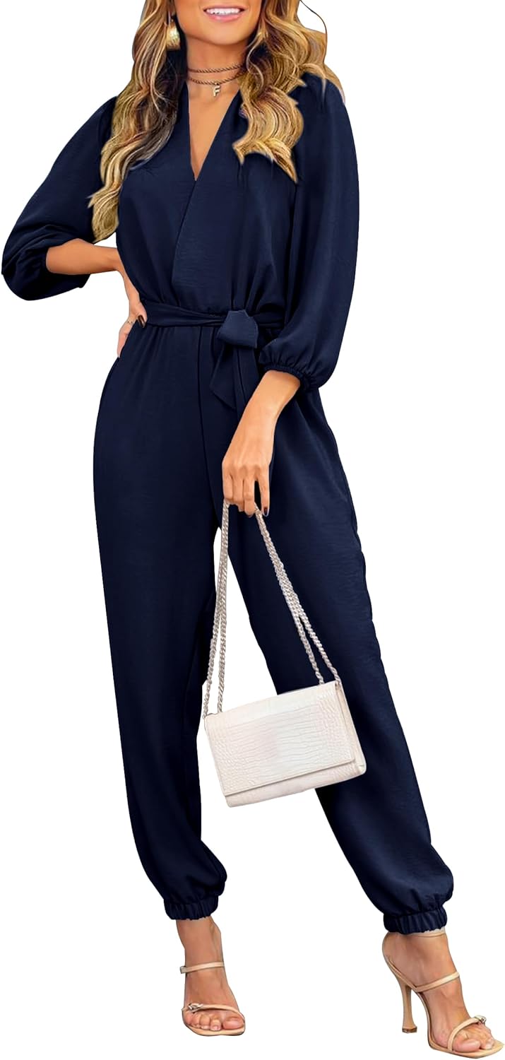 PRETTYGARDEN Women's Fall Jumpsuits for Dressy Casual Style
