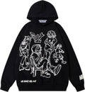 Mens Oversized Cartoon Graphic Hoodie - Warm Streetwear Pullover