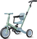 Toddler Tricycle with Push Handle 5-in-1 Convertible Trike - Green