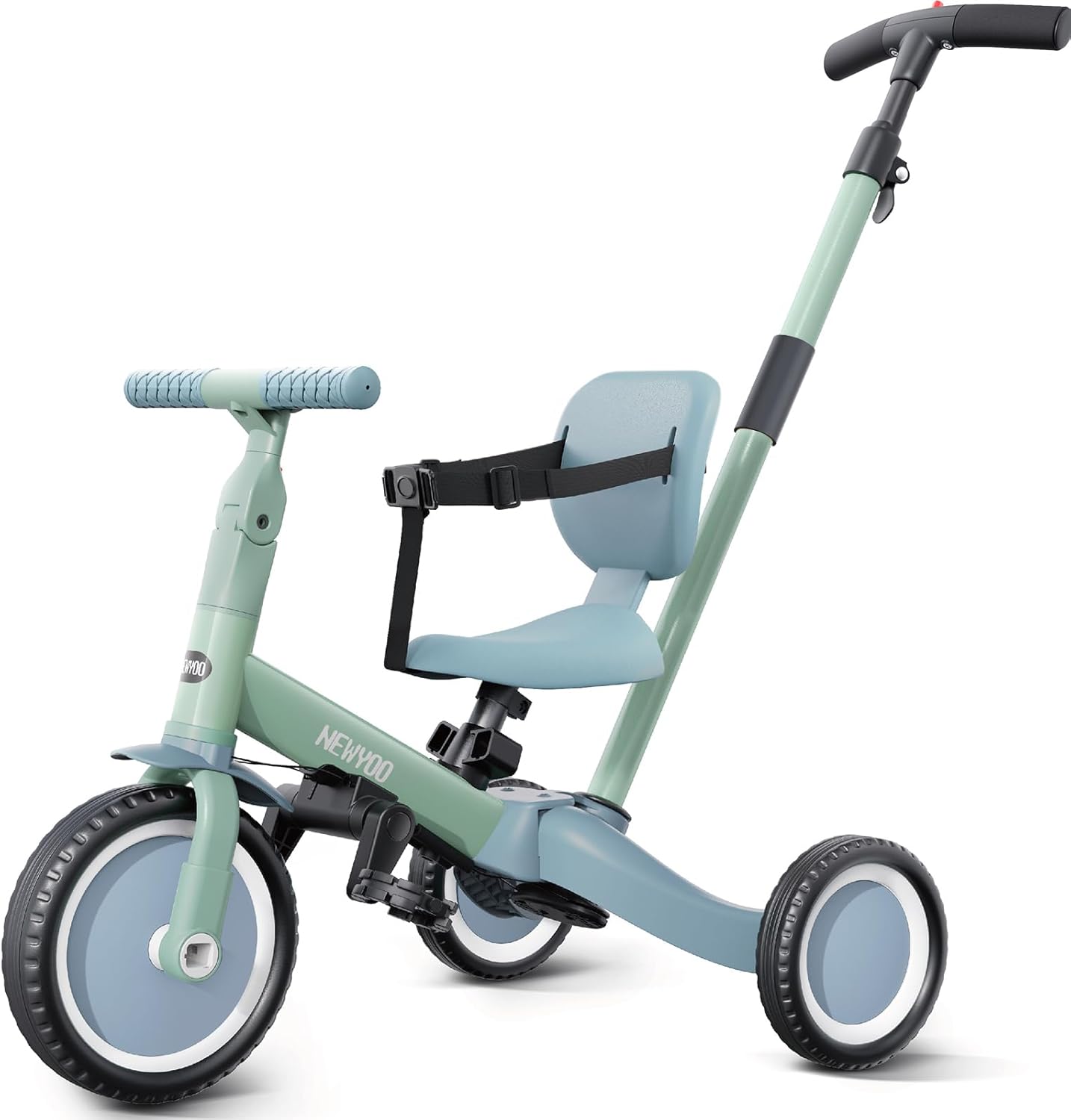 Toddler Tricycle with Push Handle for 1-3 Year Olds - 5 in 1