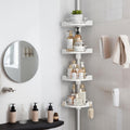 360 Rotating Corner Shower Caddy Tension Pole Organizer - 4-Tier