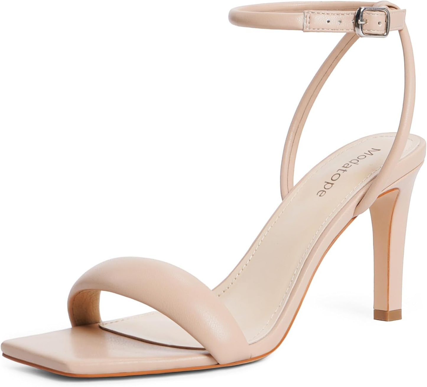 Modatope Womens Heels Square Open Toe Strappy High Heels